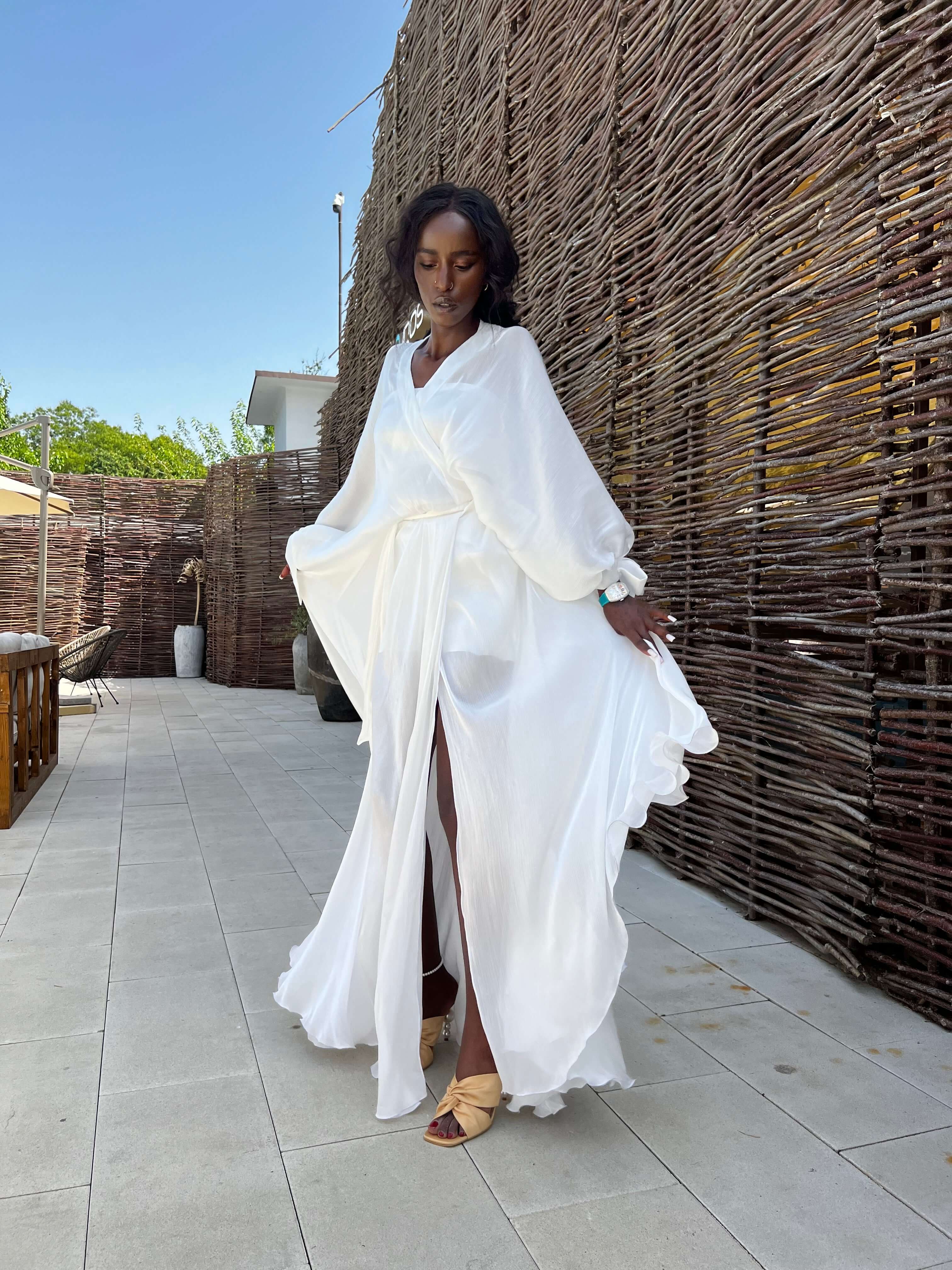 Kimono and Skirt Set, Pina Colada, White