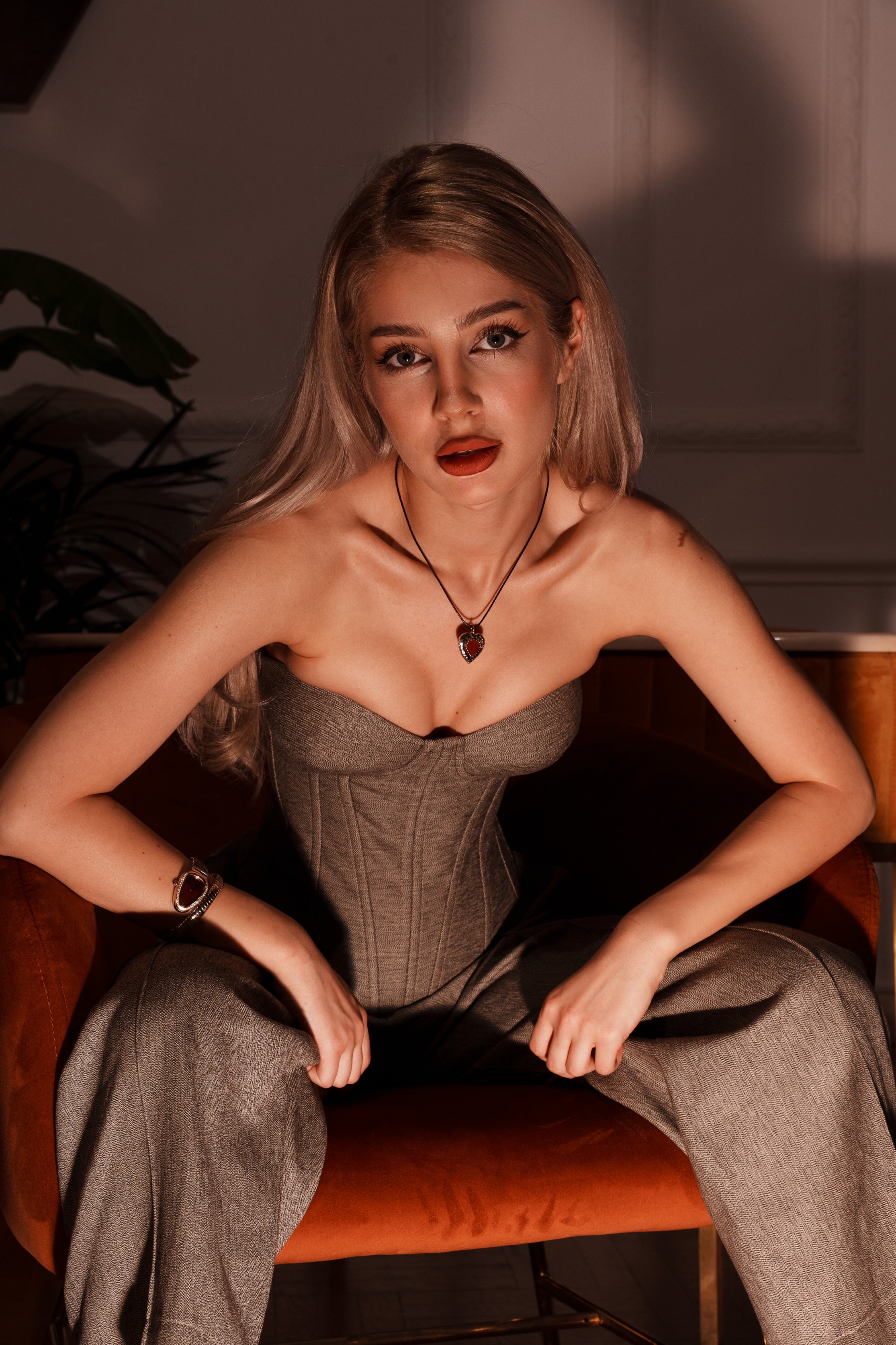 Corset cupe structurat din denim, Colette