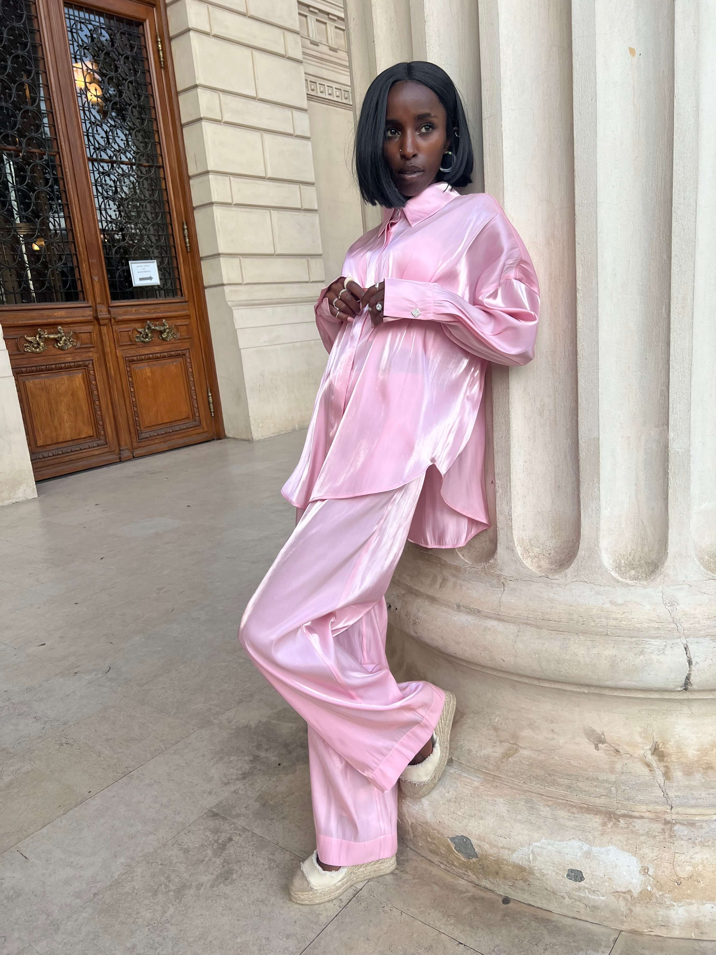 Compleu Elegant din Organza Roz, Cotton Candy