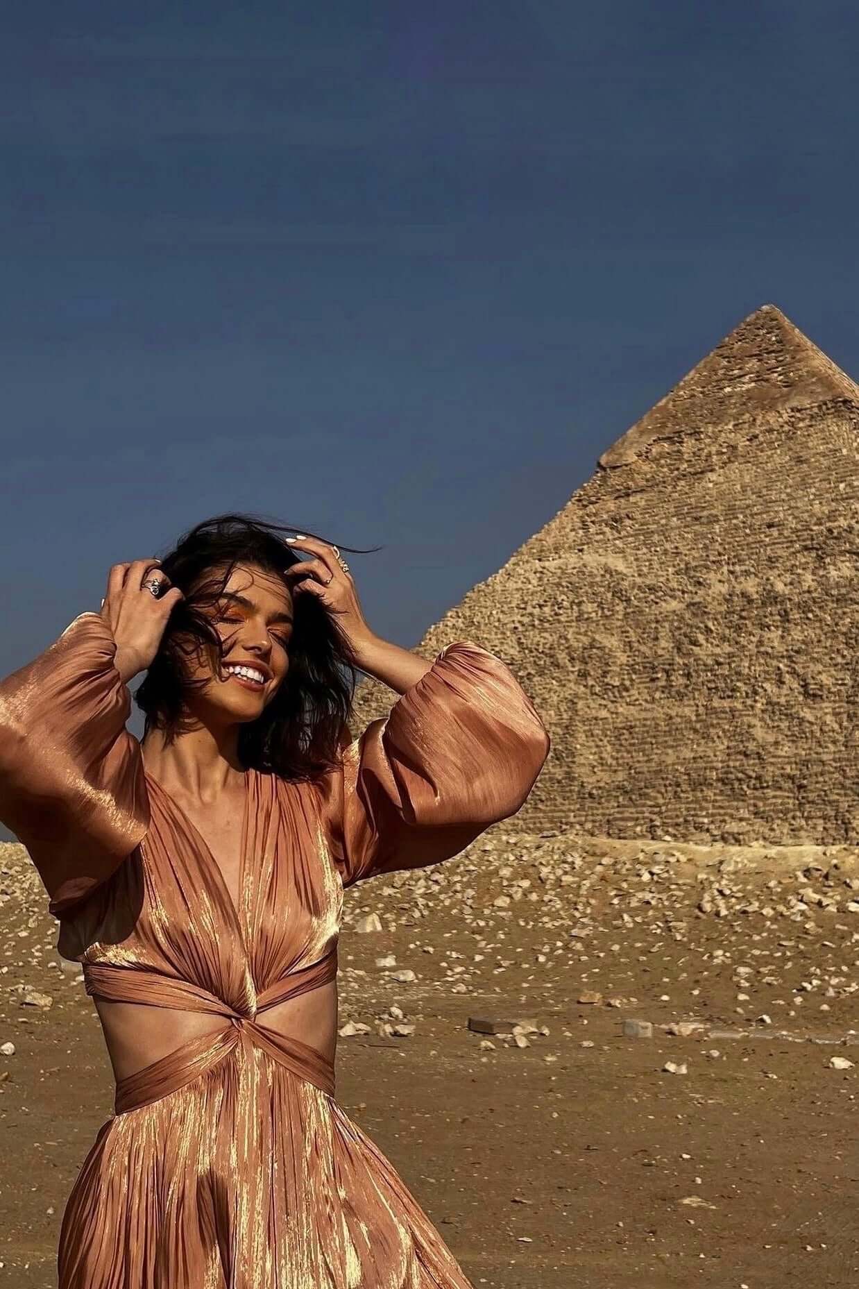 Rochie Maxi cu Decupaj, Terracotta, Asmee