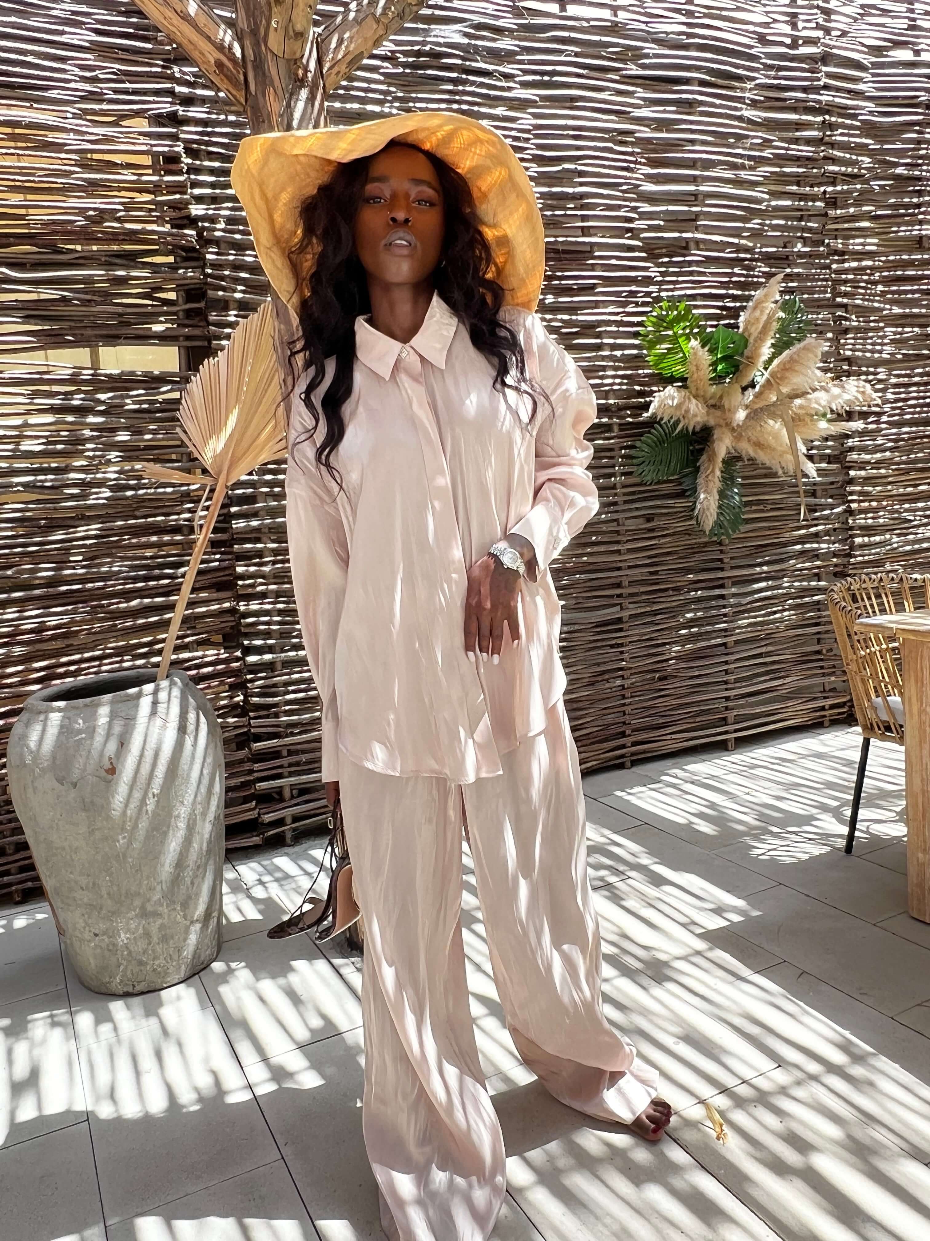 Compleu Elegant din Organza, Sampanie/Bej, Vanilla Mimosa