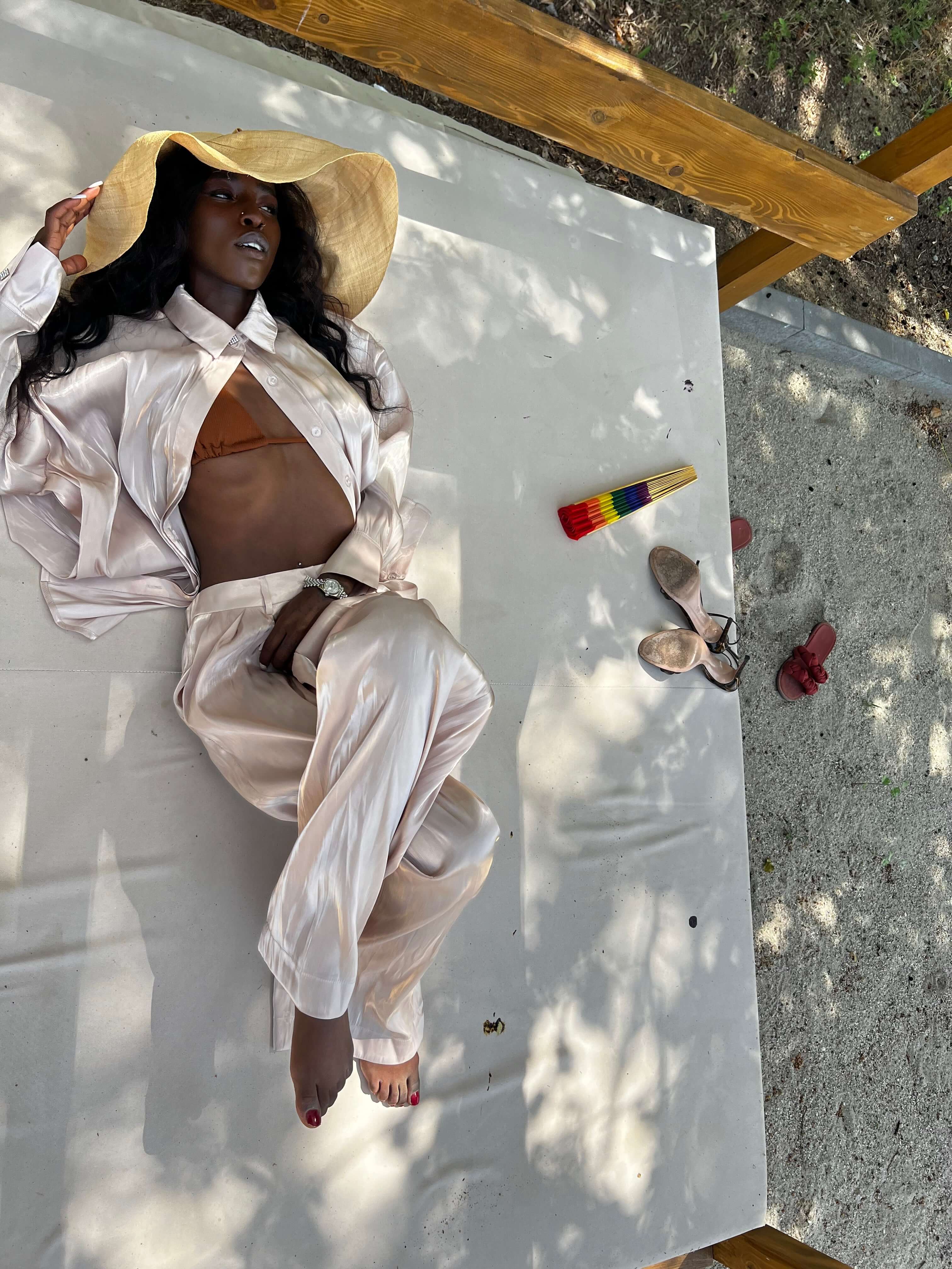 Compleu Elegant din Organza, Sampanie/Bej, Vanilla Mimosa