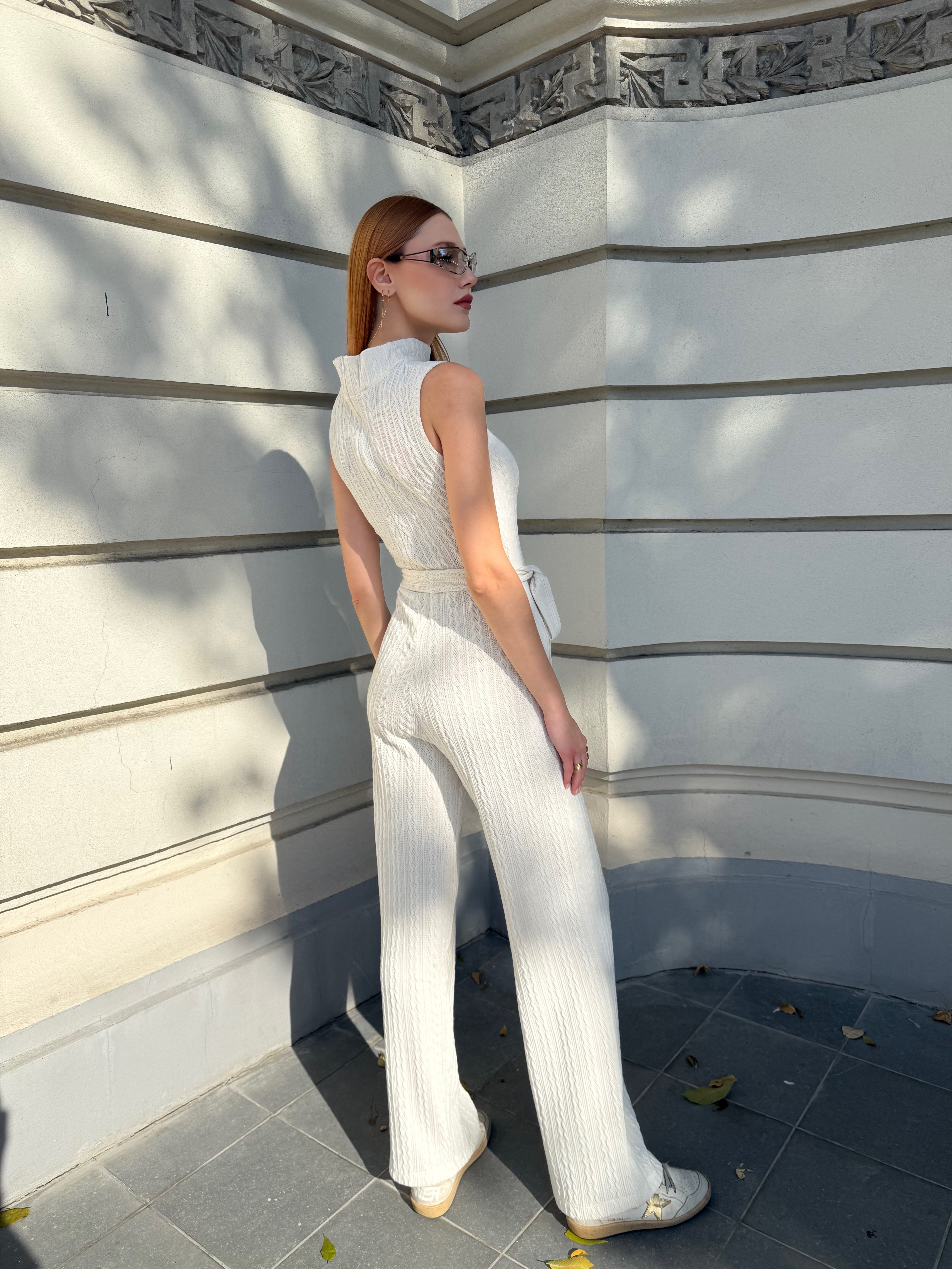 Knitted Jumpsuit, Kirsi, White