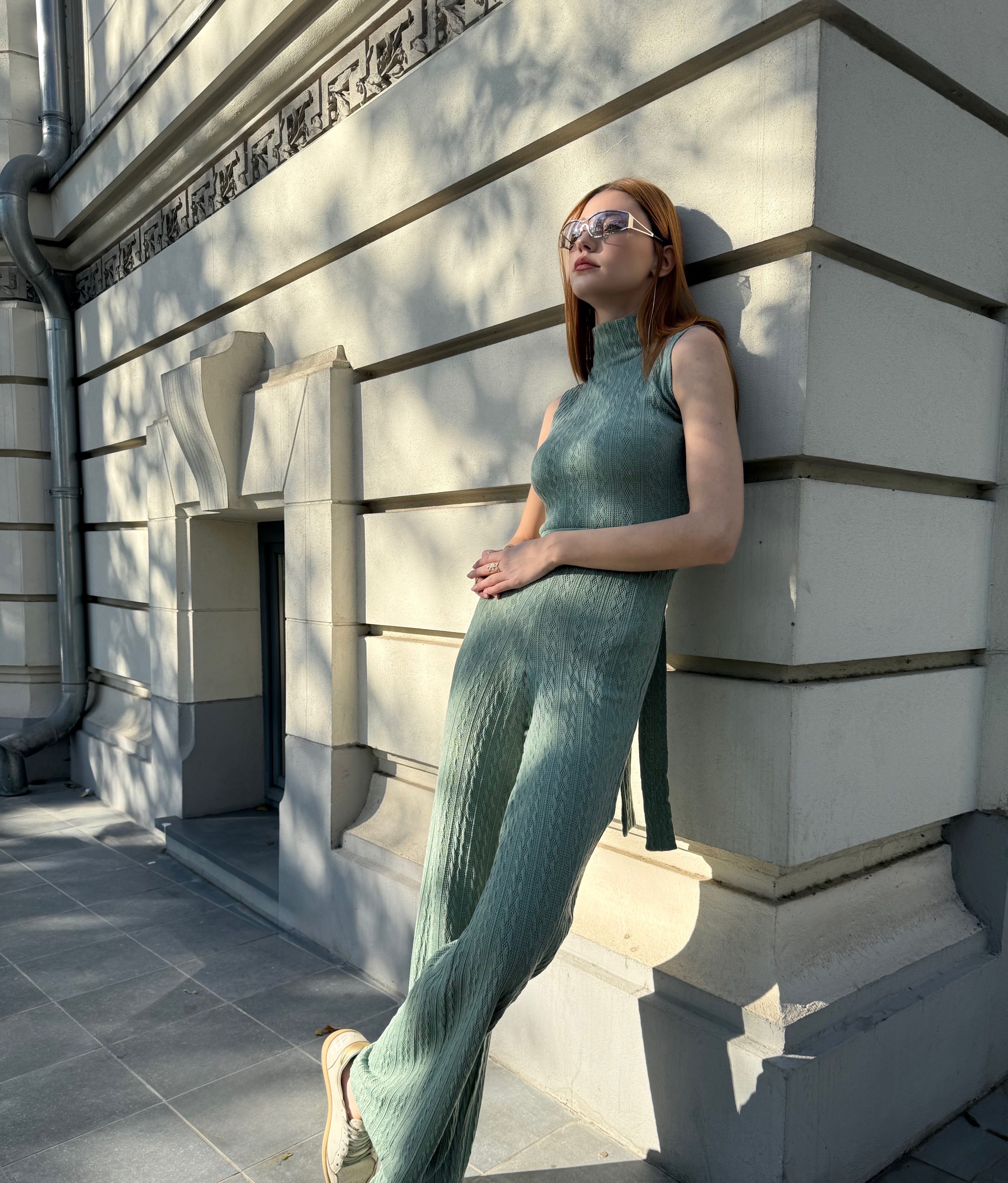 Knitted Jumpsuit, Kirsi, Green