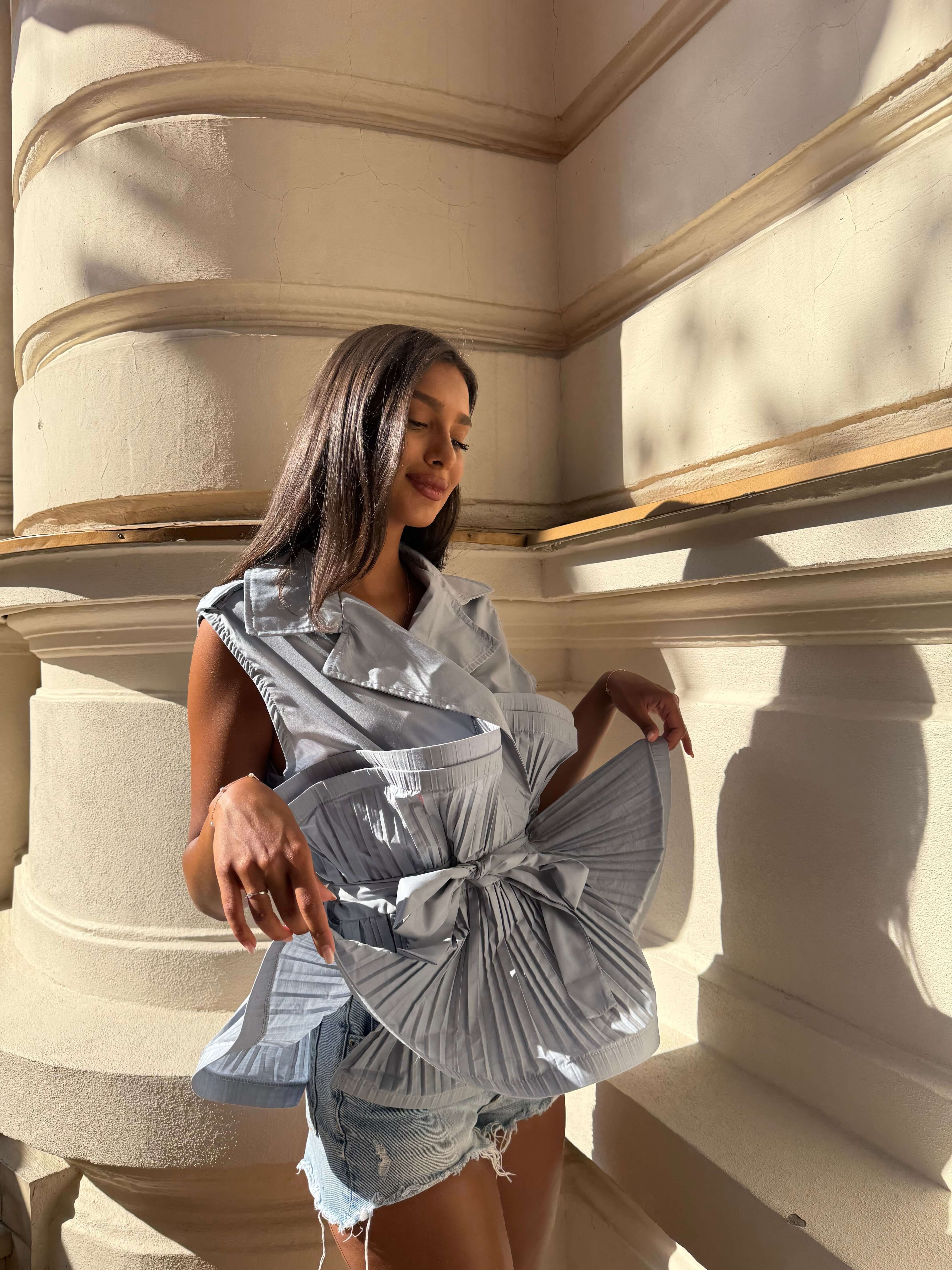 Ruffle Top, Rufflina, Pastel Blue