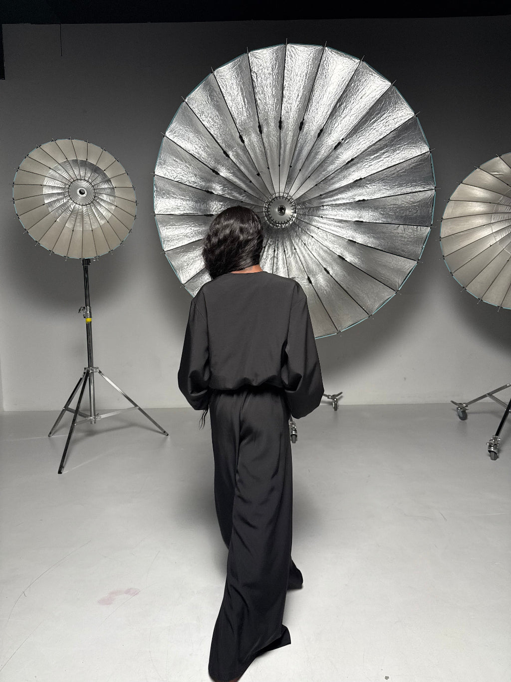 Elegant Women’s Set with Bomber Jacket and Palazzo Pants, Brown Chocolate