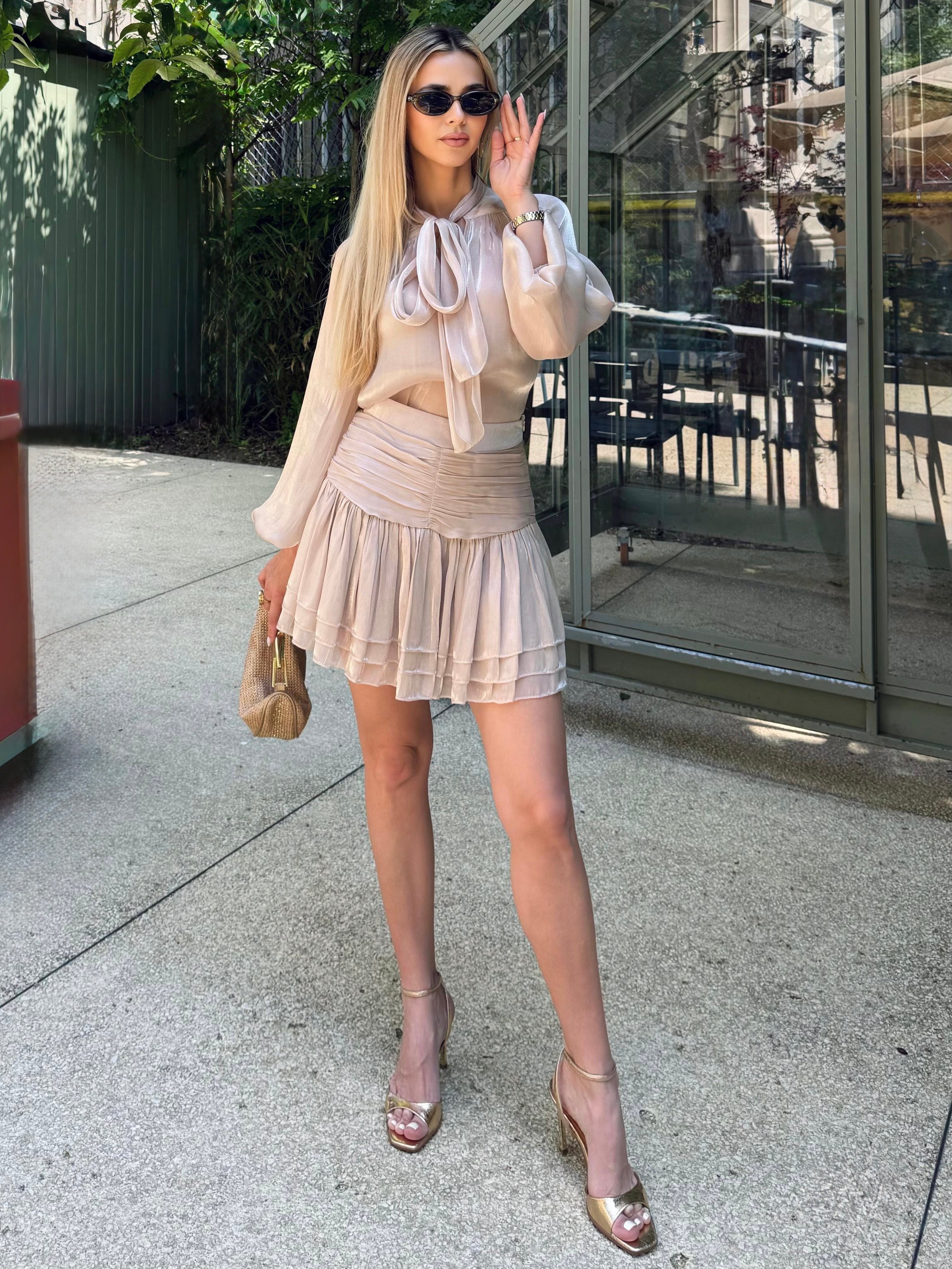 Set fusta si bluza, Noemie Butter Beige