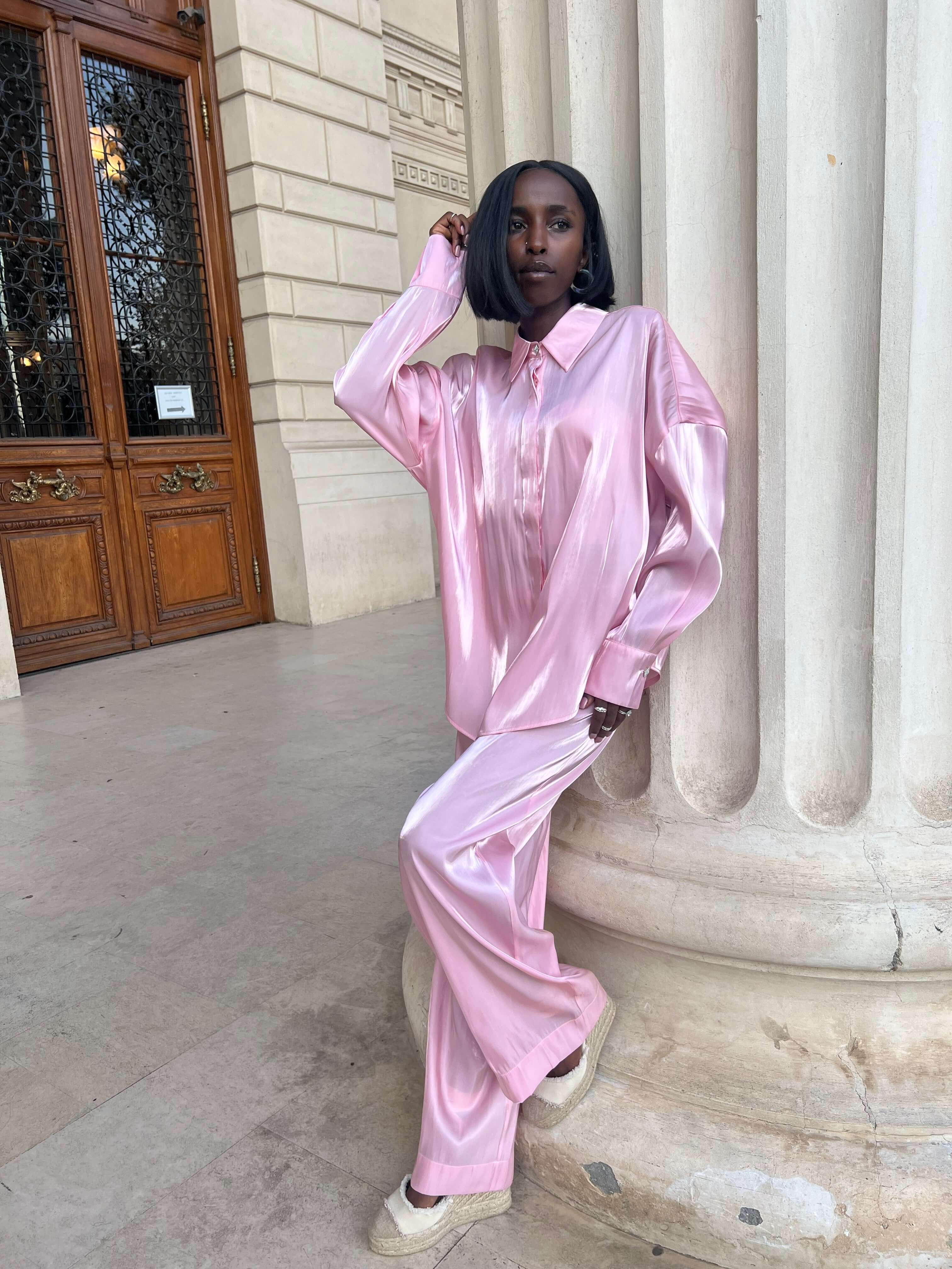 Compleu Elegant din Organza Roz, Cotton Candy