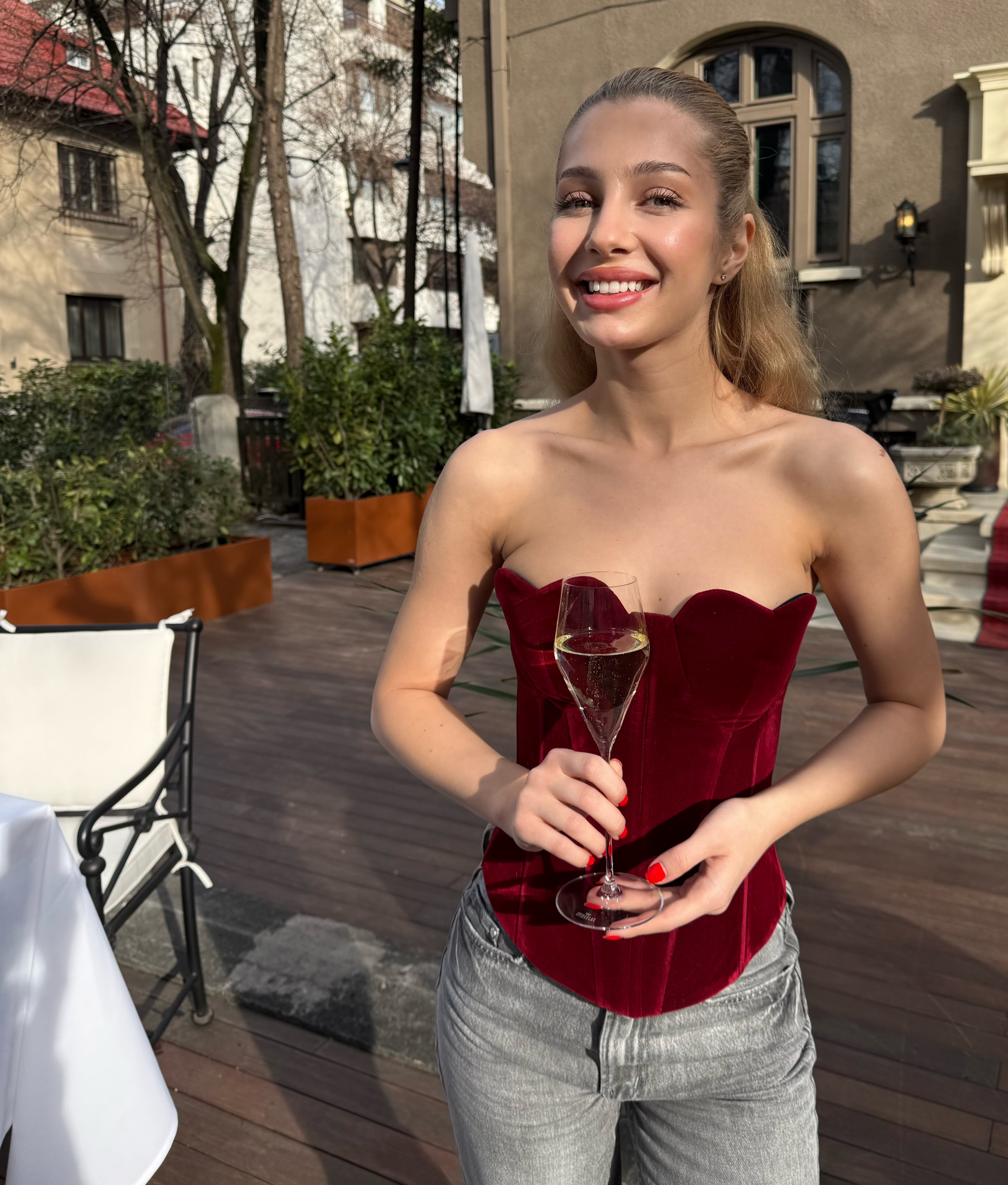Corset cupe in forma de inima, burgundy, Velvet Heart