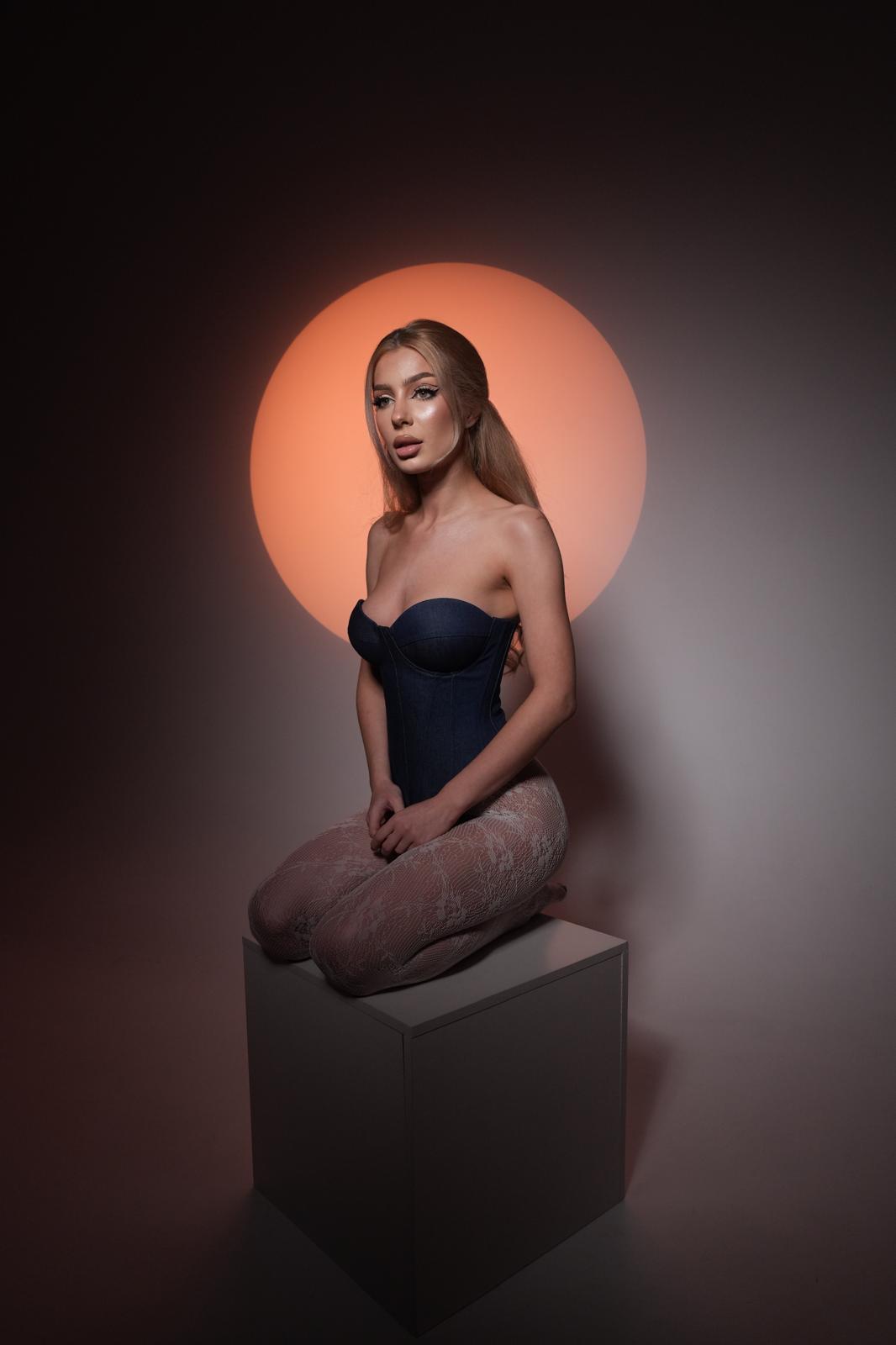 Corset cupe, denim Blue Heart