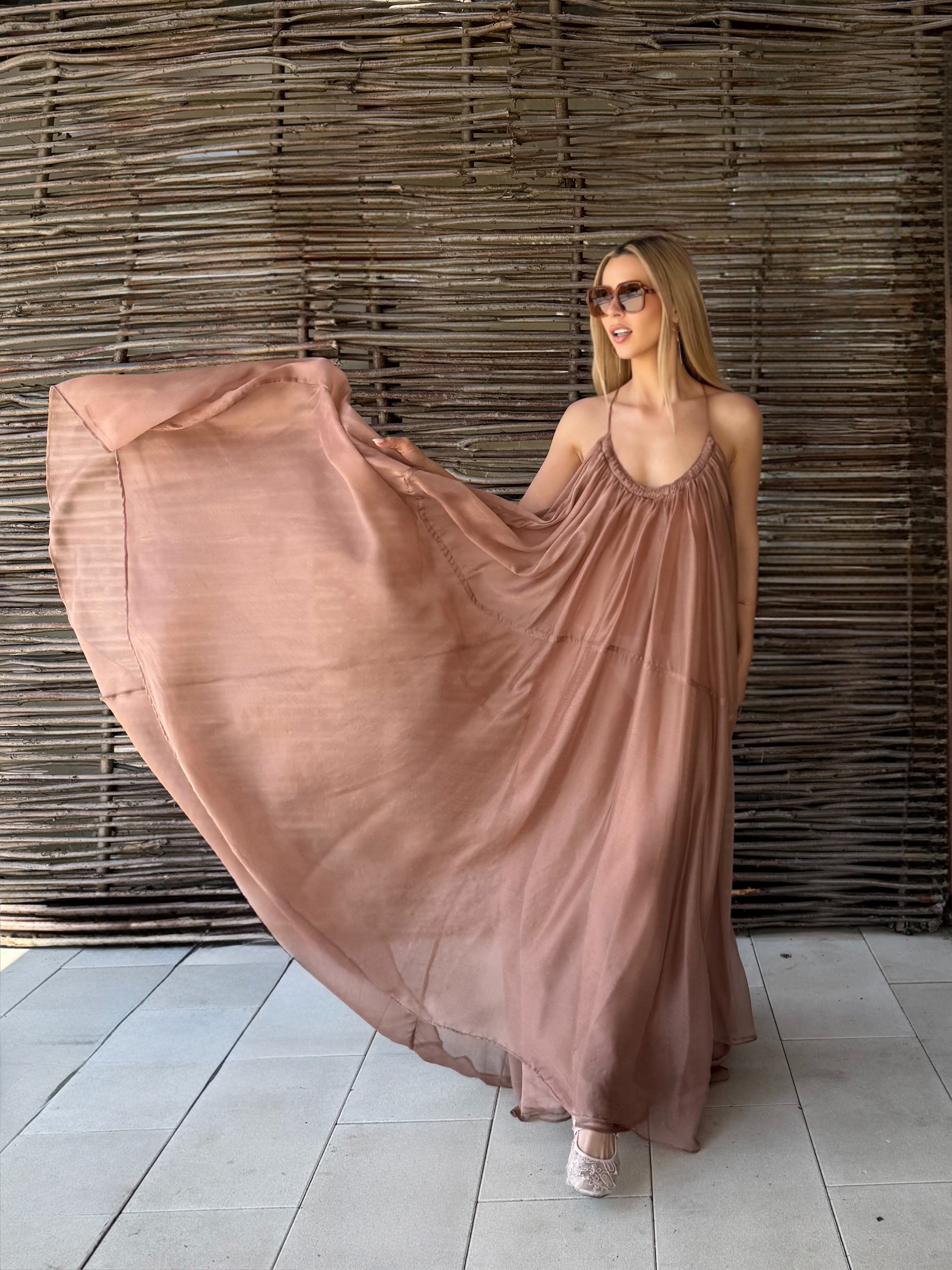 Rochie Maxi, Vaporoasa , Love Vision Caramel