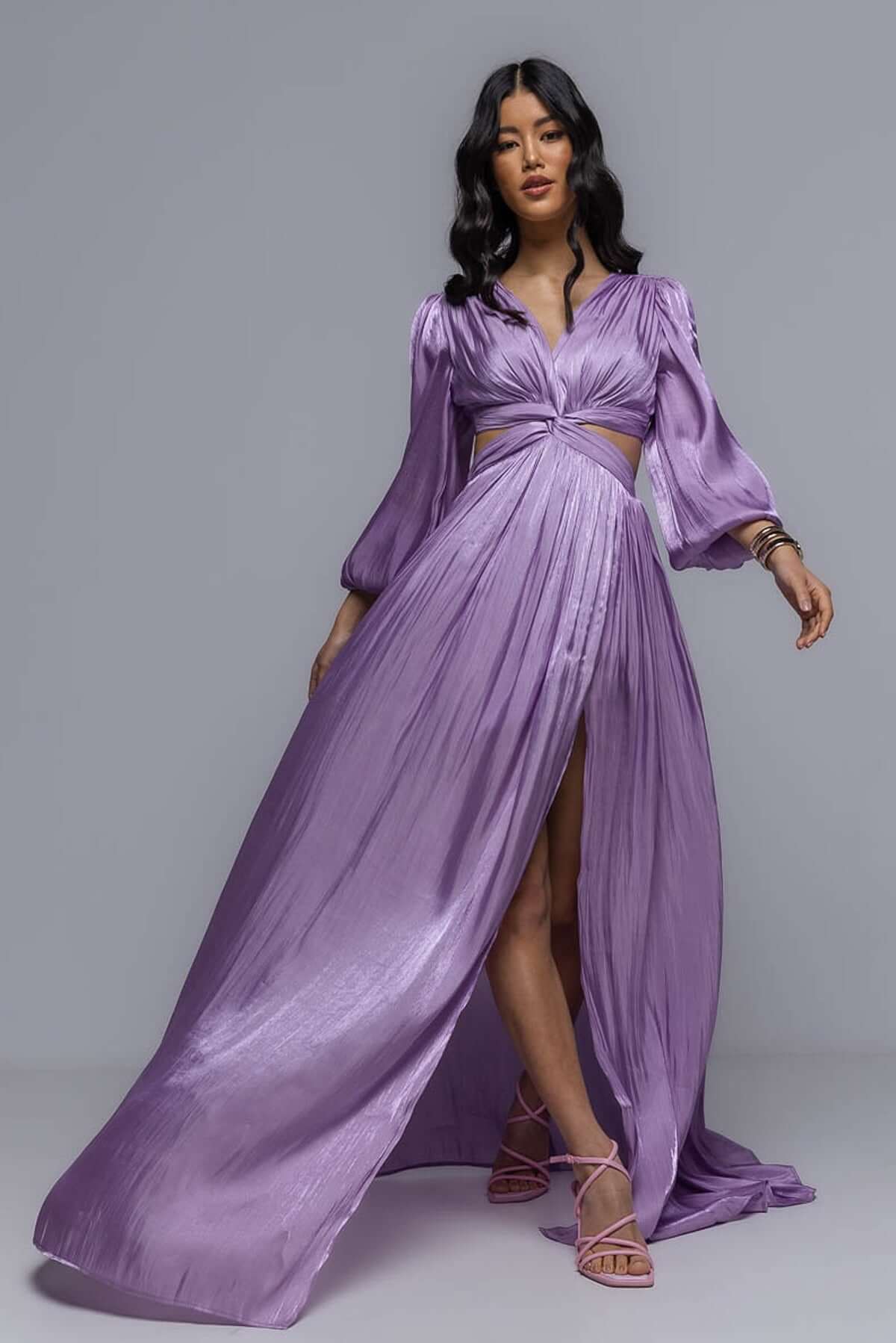 Rochie Maxi cu Decupaj, Mov, Asmee