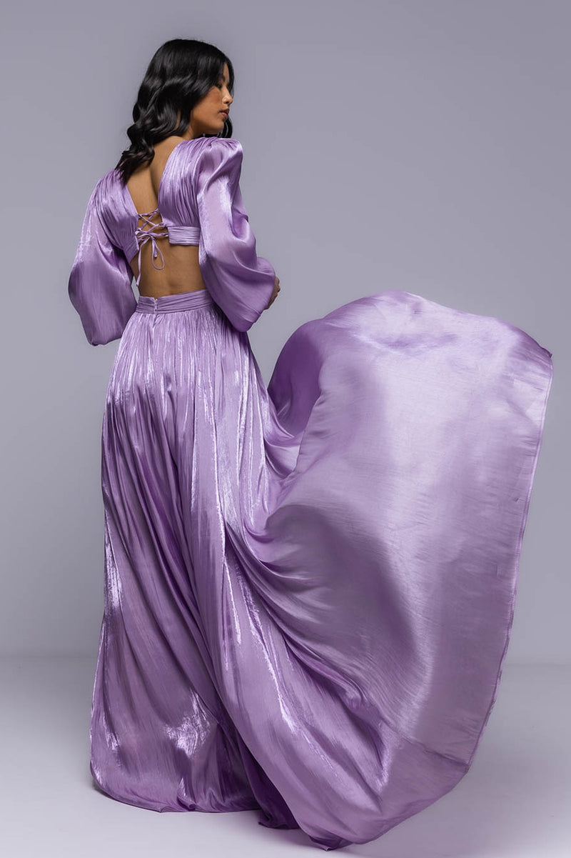 ASMEE knotted maxi dress (in purple)