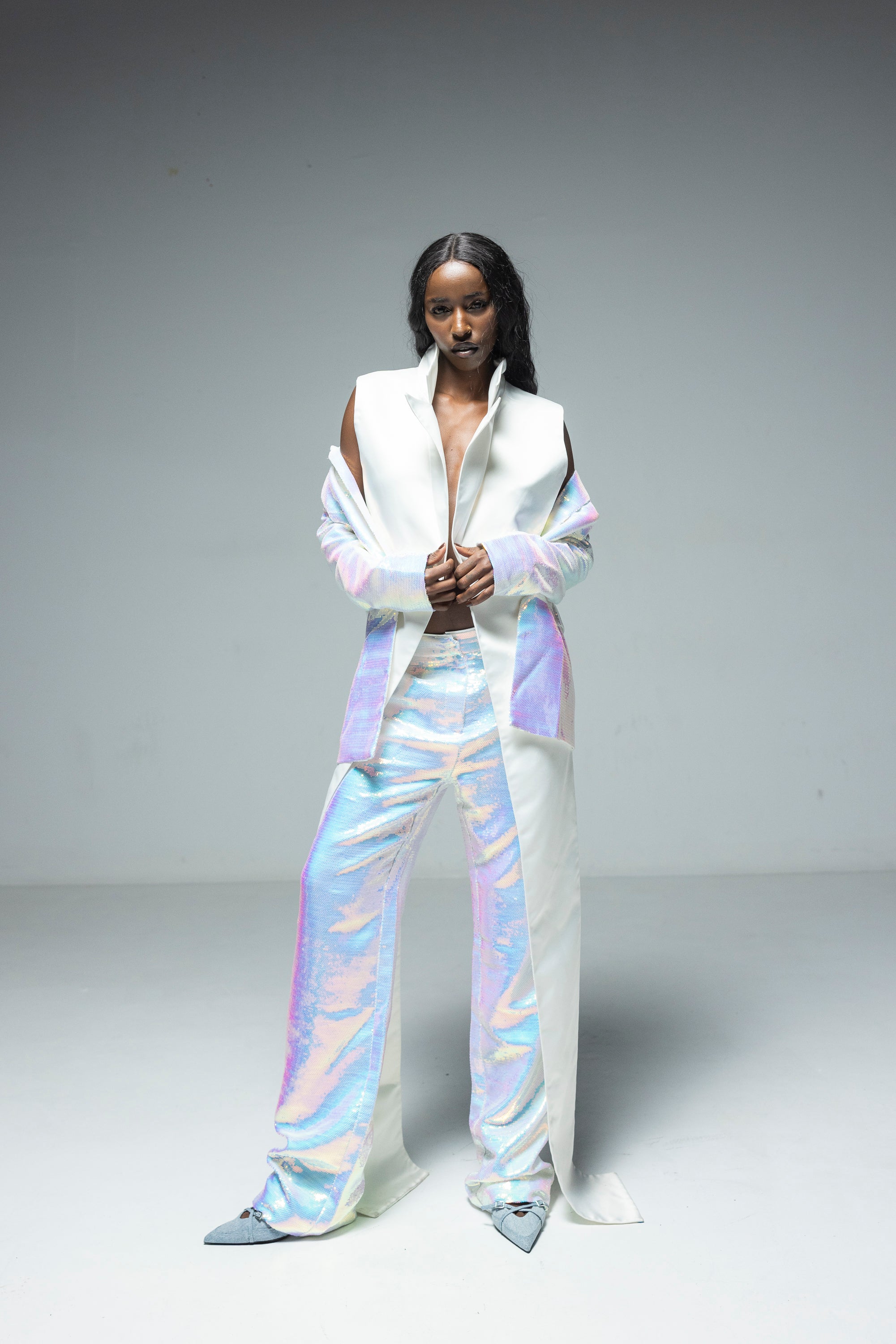 Elegant Women's Sequin Suit, Leo