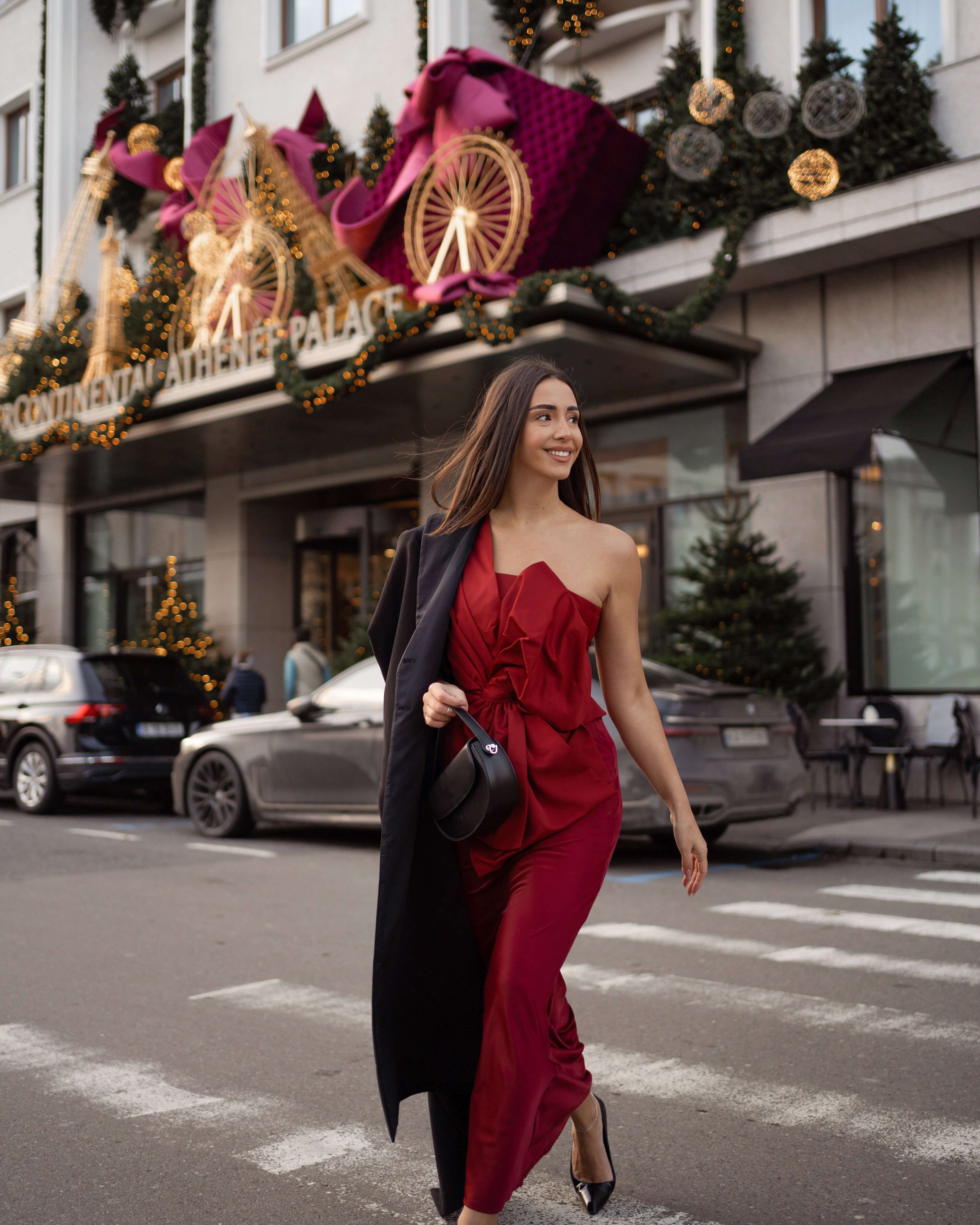 Elegant Maxi Skirt, Moon, Burgundy