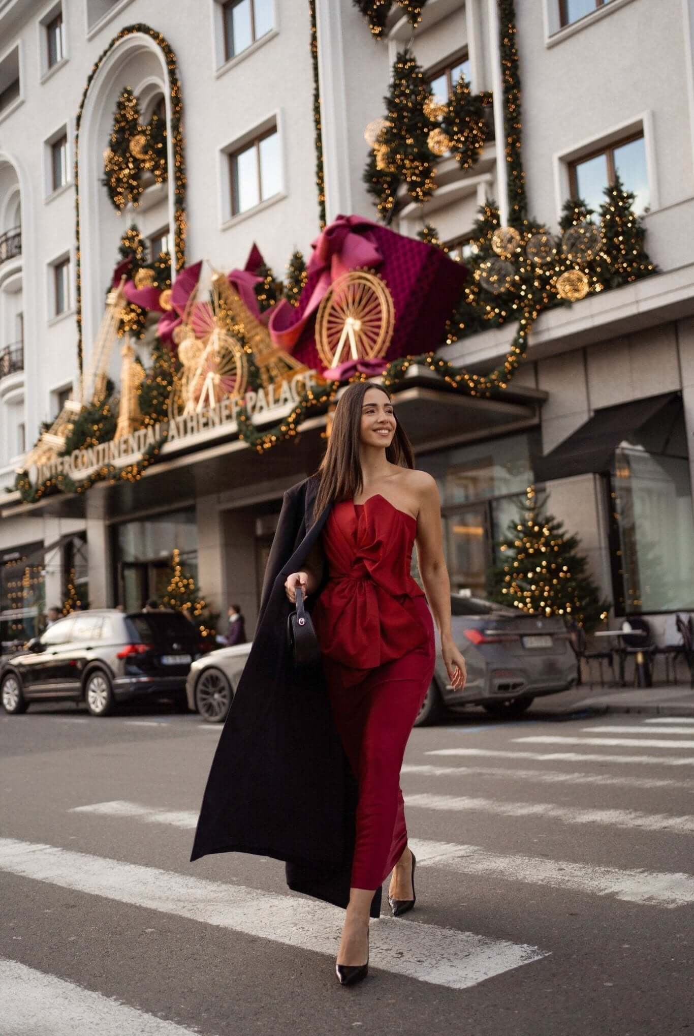 Elegant Maxi Skirt, Moon, Burgundy