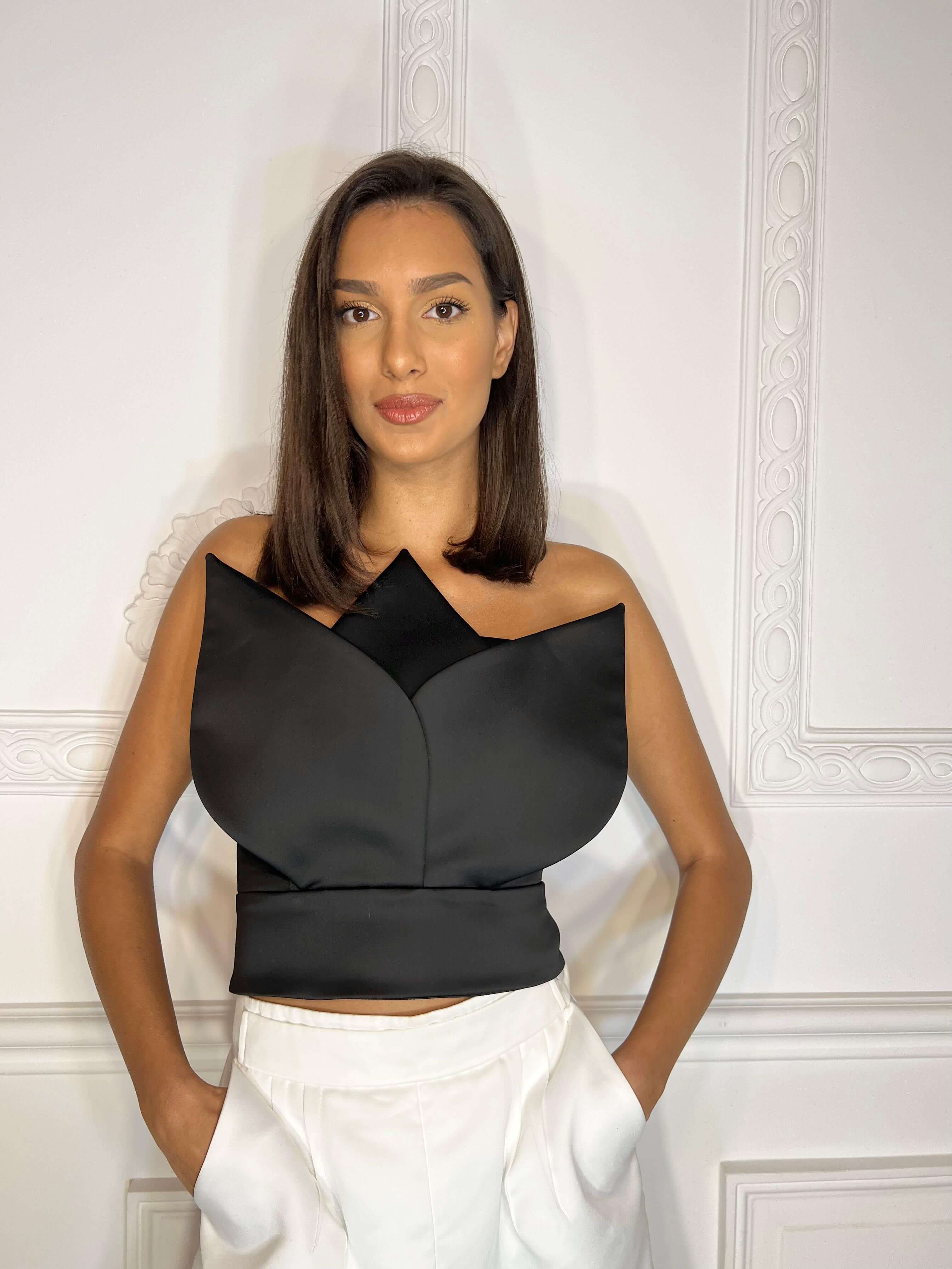 Corset, Lotus, Black