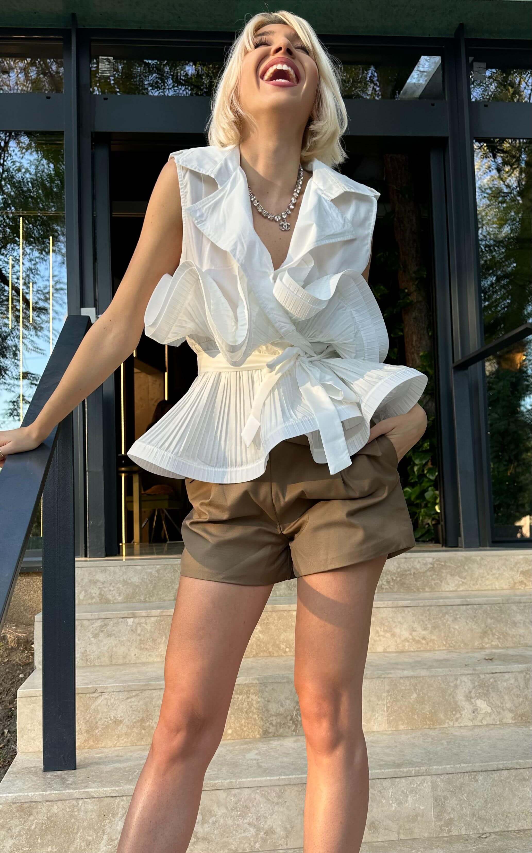 Ruffle Top, Rufflina, White