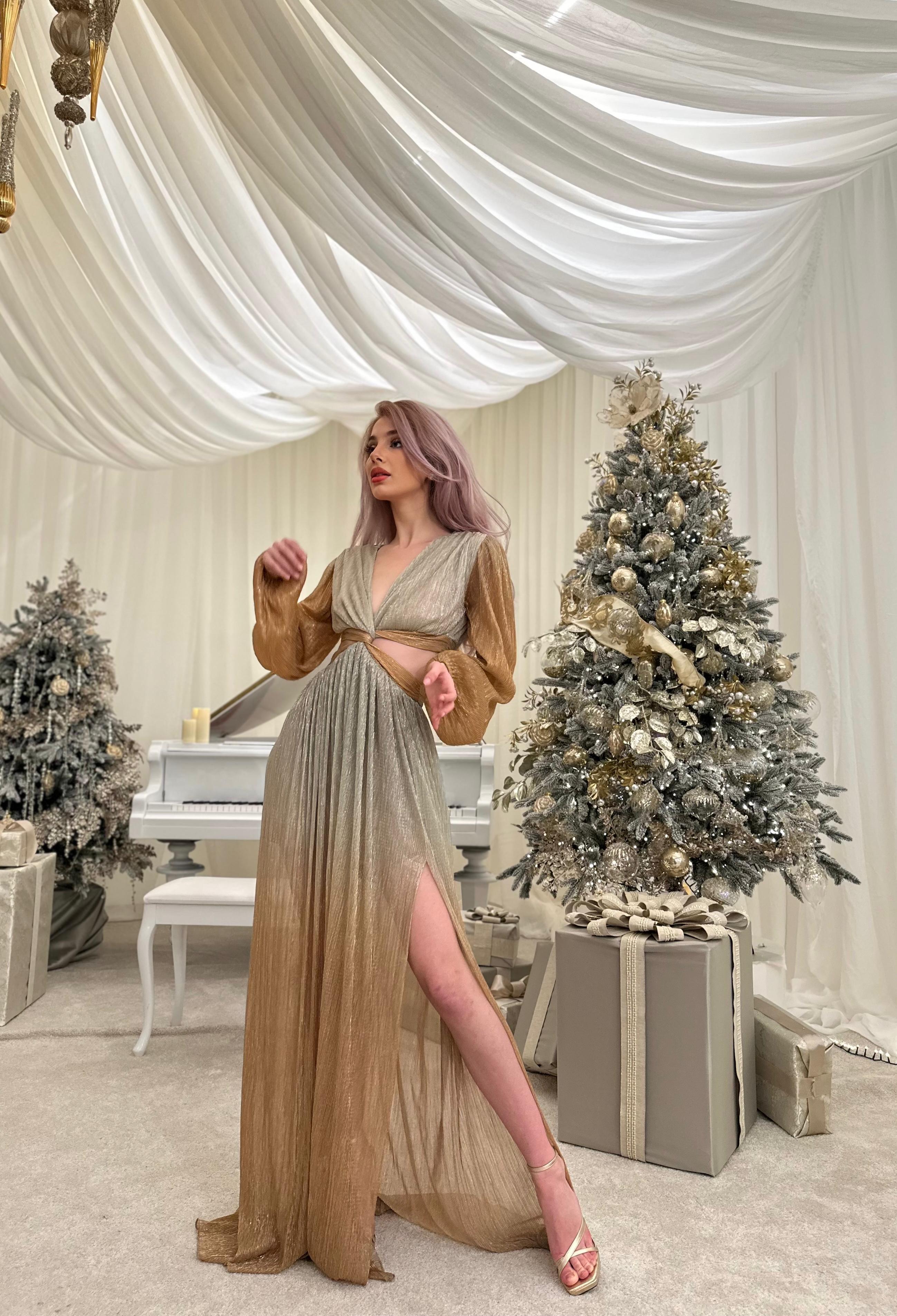 Rochie Maxi Festivă ASMEE Champagne Glow