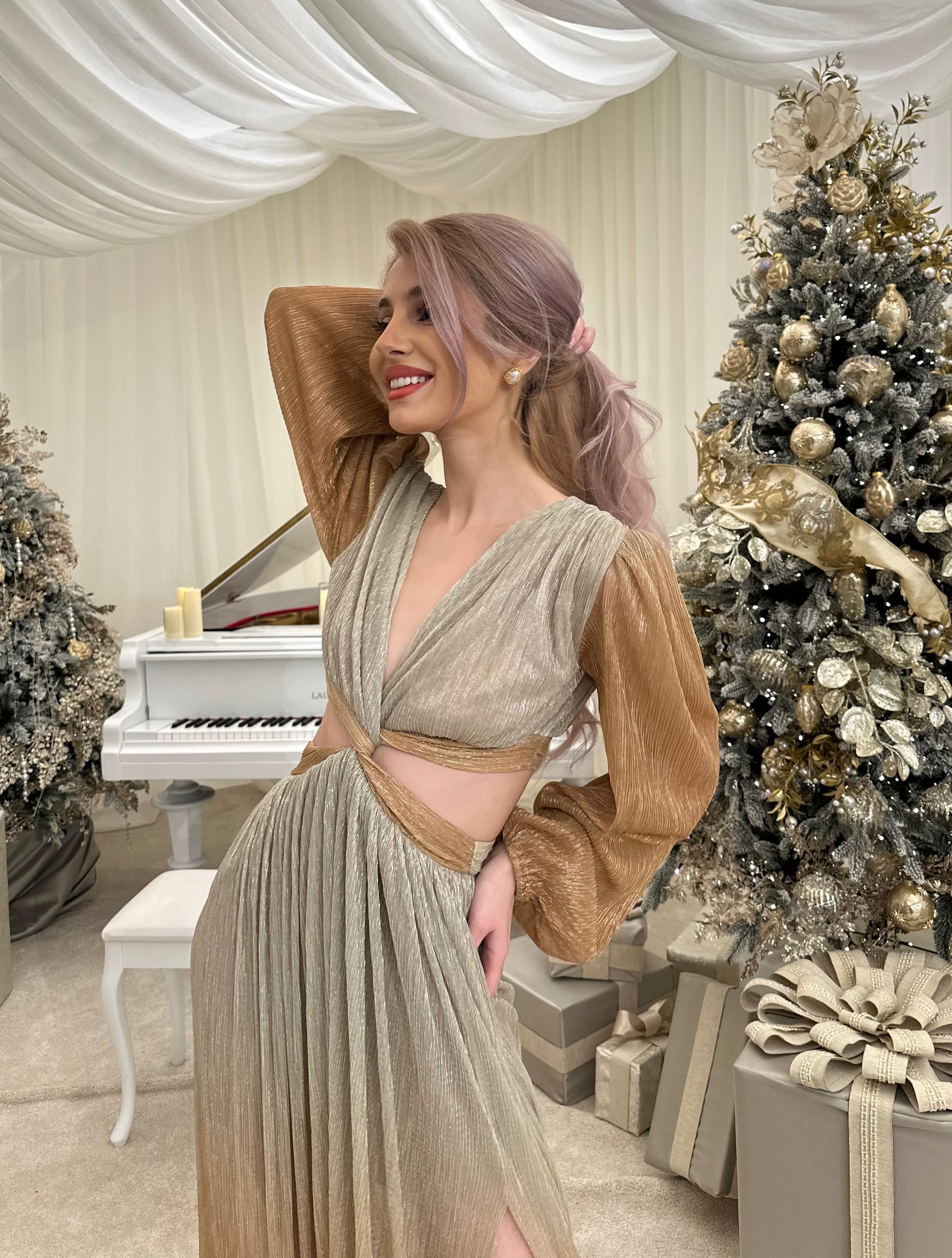 Rochie Maxi Festivă ASMEE Champagne Glow