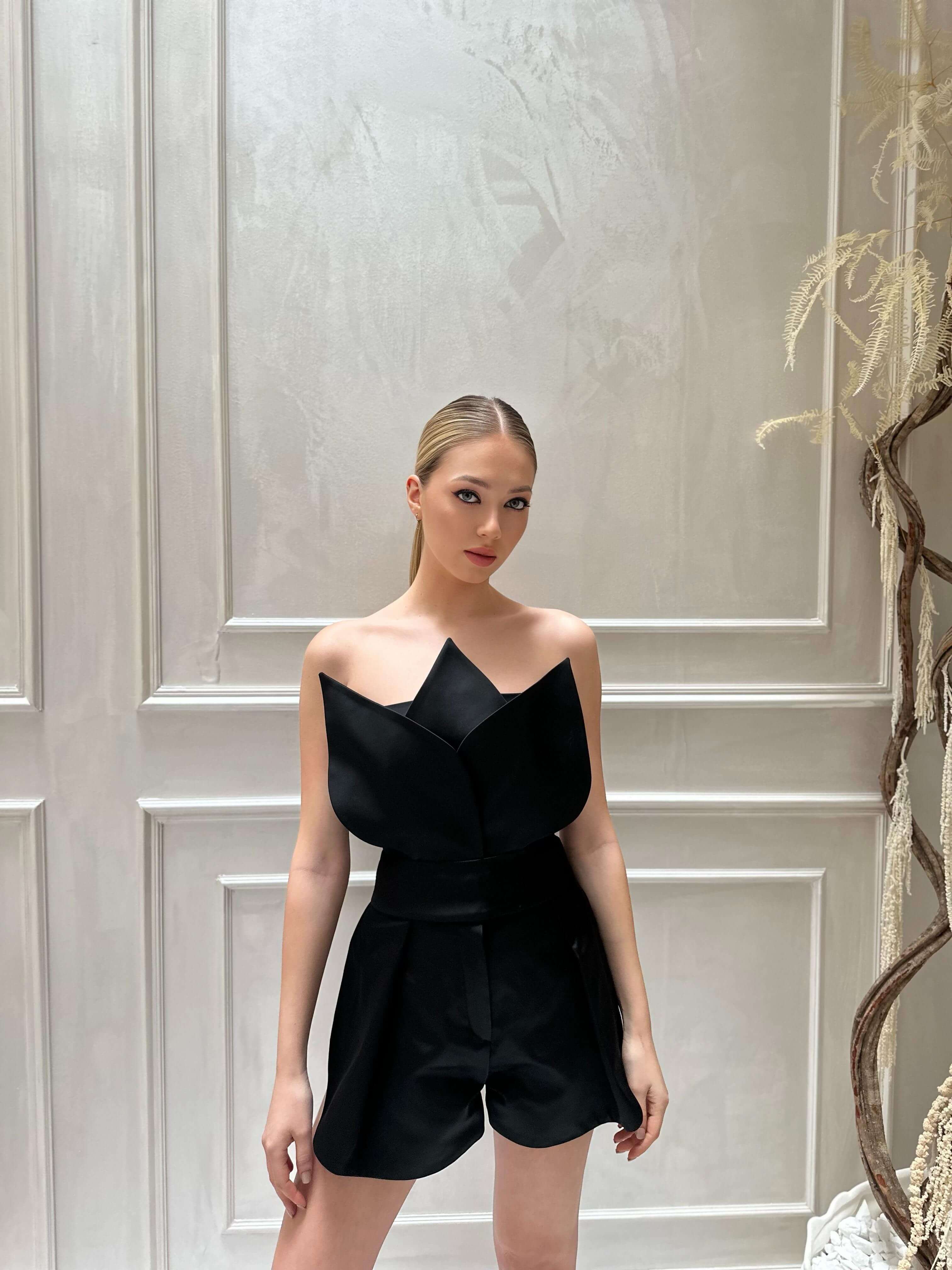 Corset, Lotus, Black