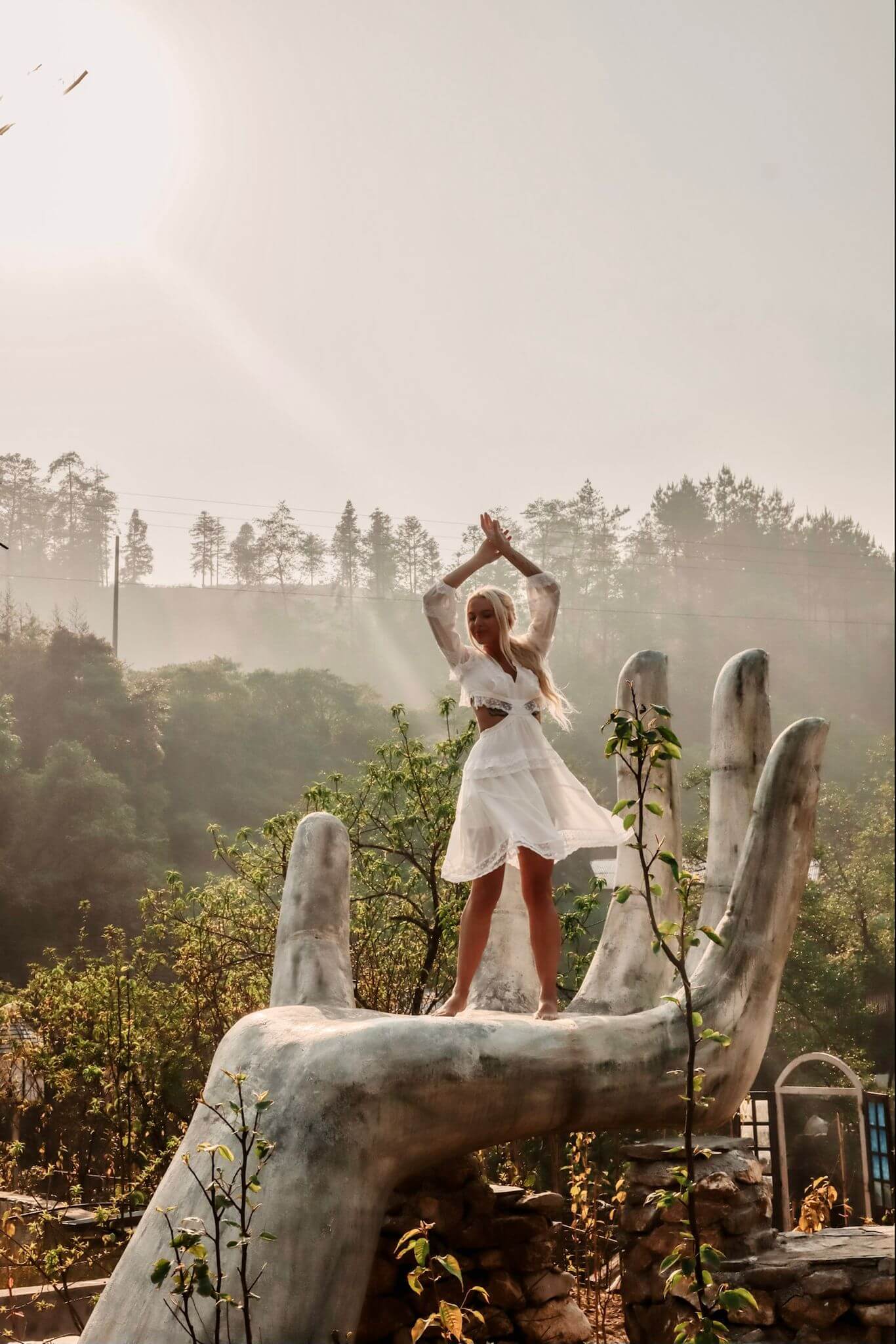 Rochie Midi Vaporoasa, Alba, Celeste