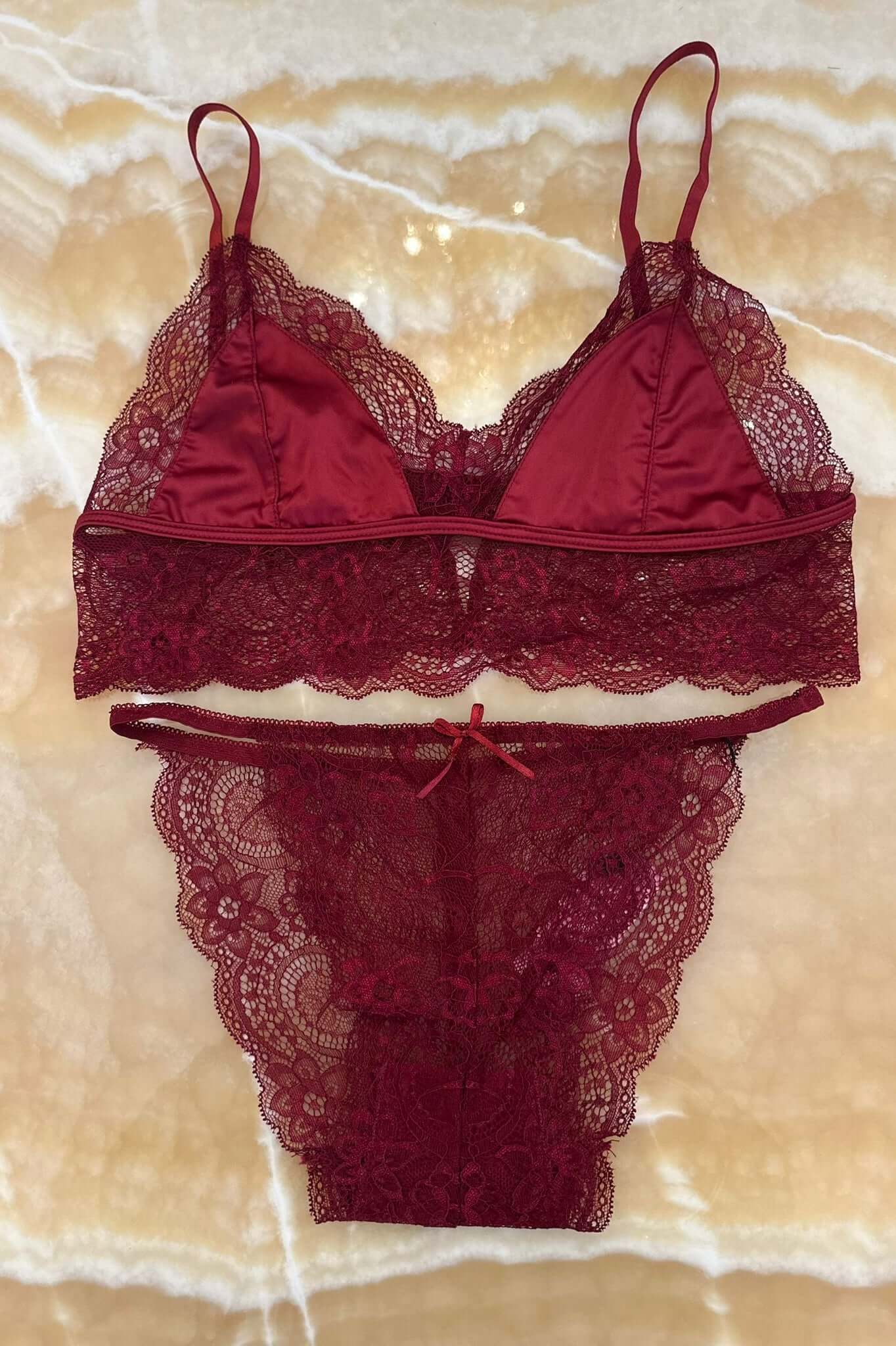 Set Lenjerie Intima cu Dantela, Rosu, Scarlet Desire