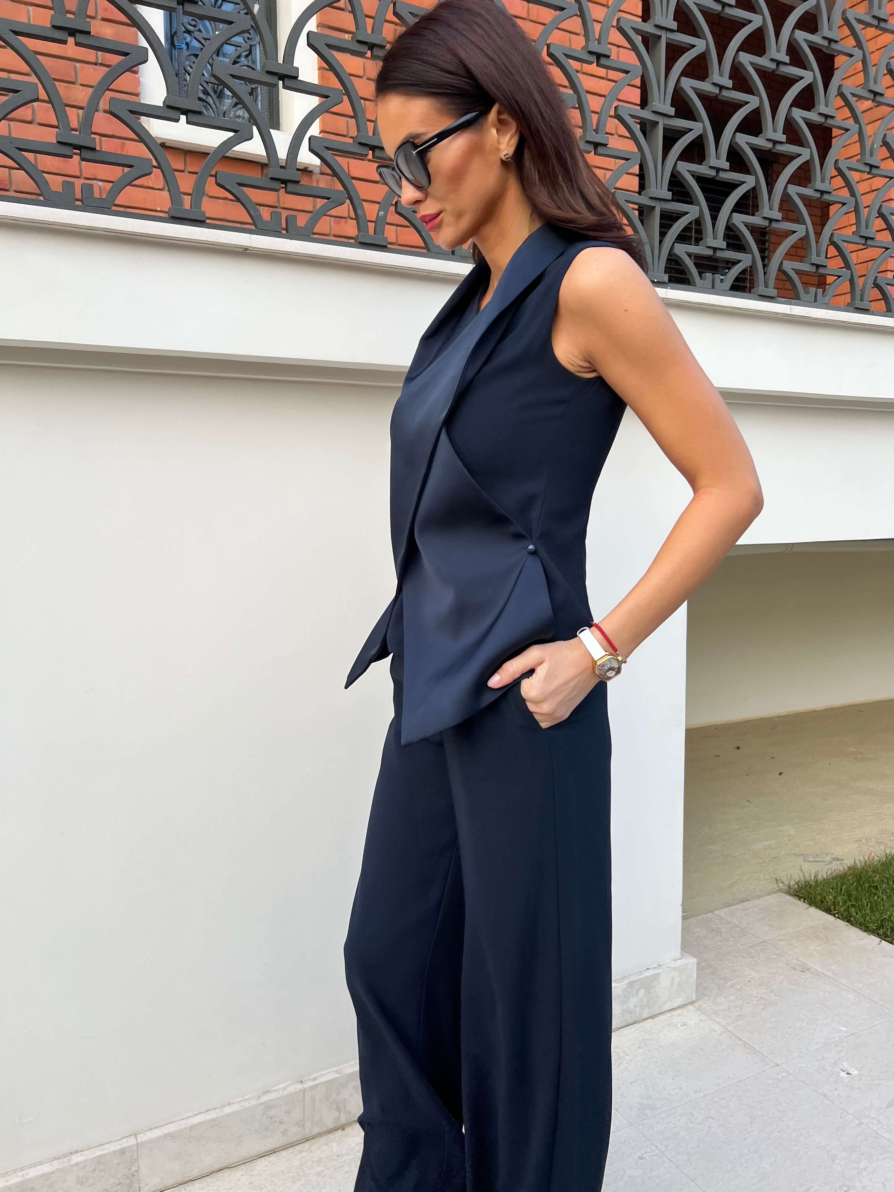 Set cu Top si Pantaloni, Bleumarin, Aries