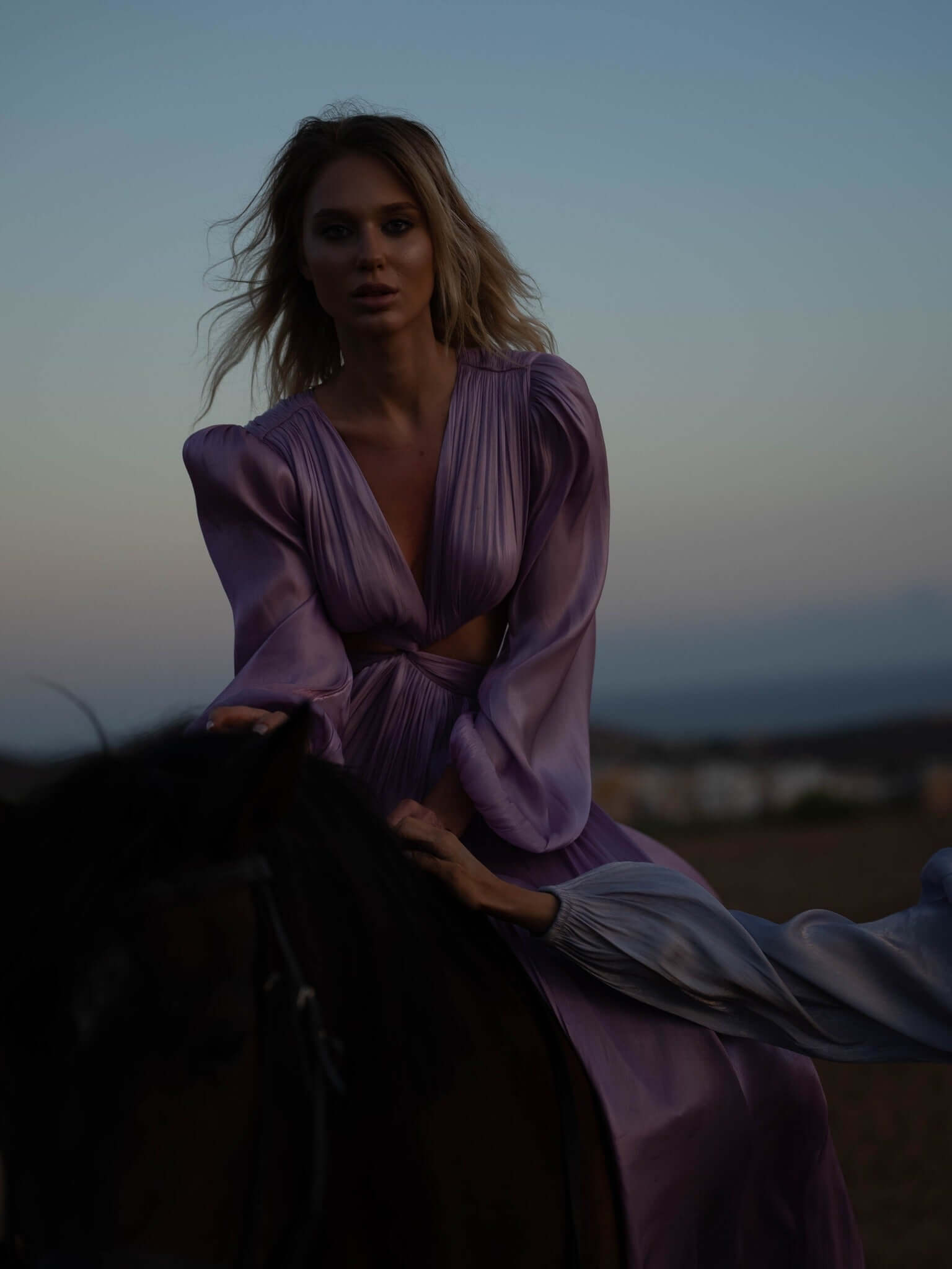 Rochie Maxi cu Decupaj, Mov, Asmee