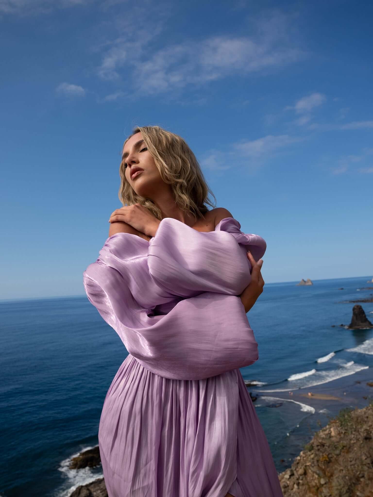 Rochie Maxi cu Decupaj, Mov, Asmee