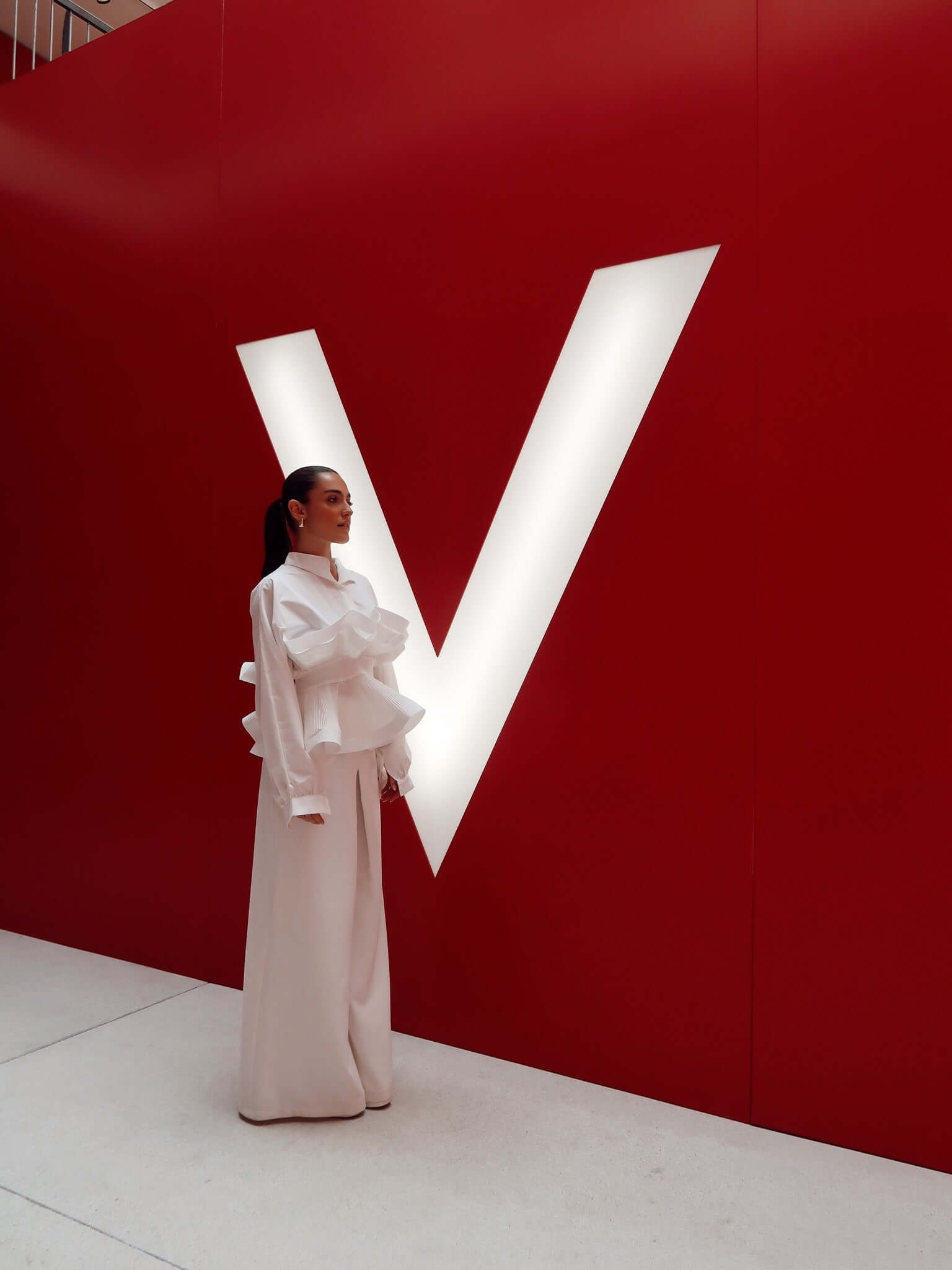 Shirt with Oversized Ruffles, Jolie, White