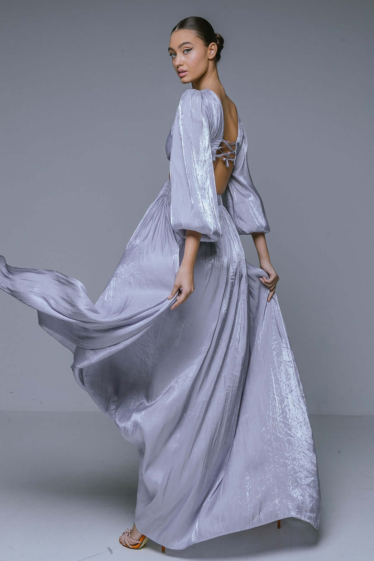 Maxi Dress with Cut-Out, Asmee, Grey