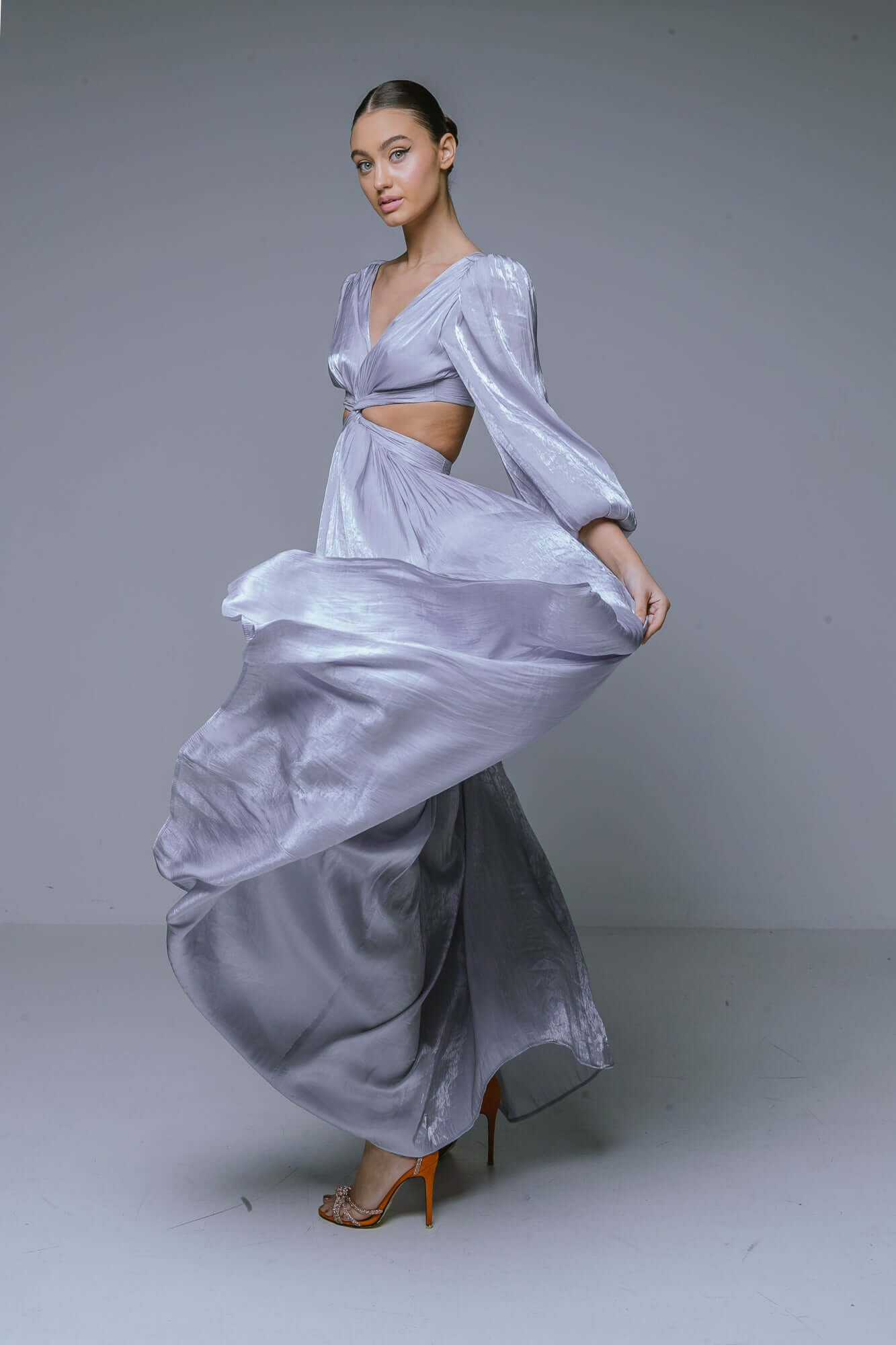 Maxi Dress with Cut-Out, Asmee, Grey