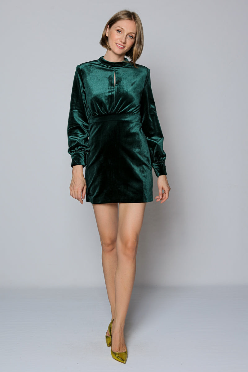 Henrietta Velvet Dress (green)